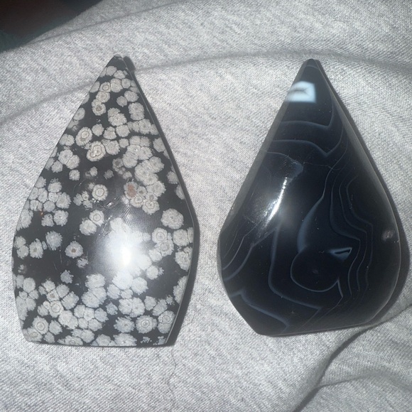 Accessories - Black & White Snowflake Obsidian & Sardonyx Teardrop Set